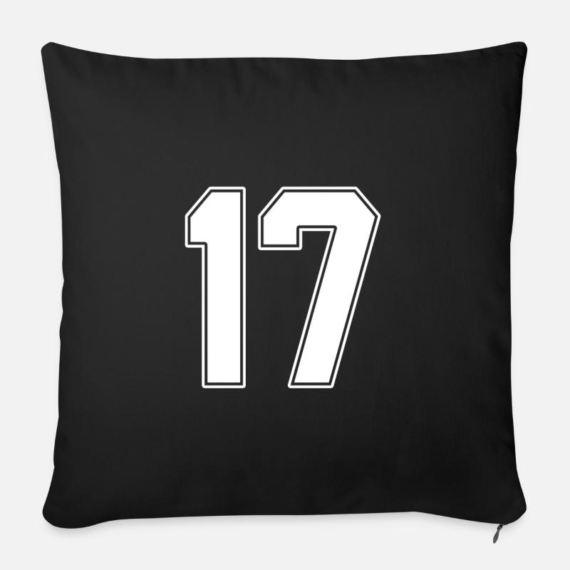 17 Jährige Trikotnummer 17 - Sofakissen mit Füllung 45 x 45 cm - Schwarz