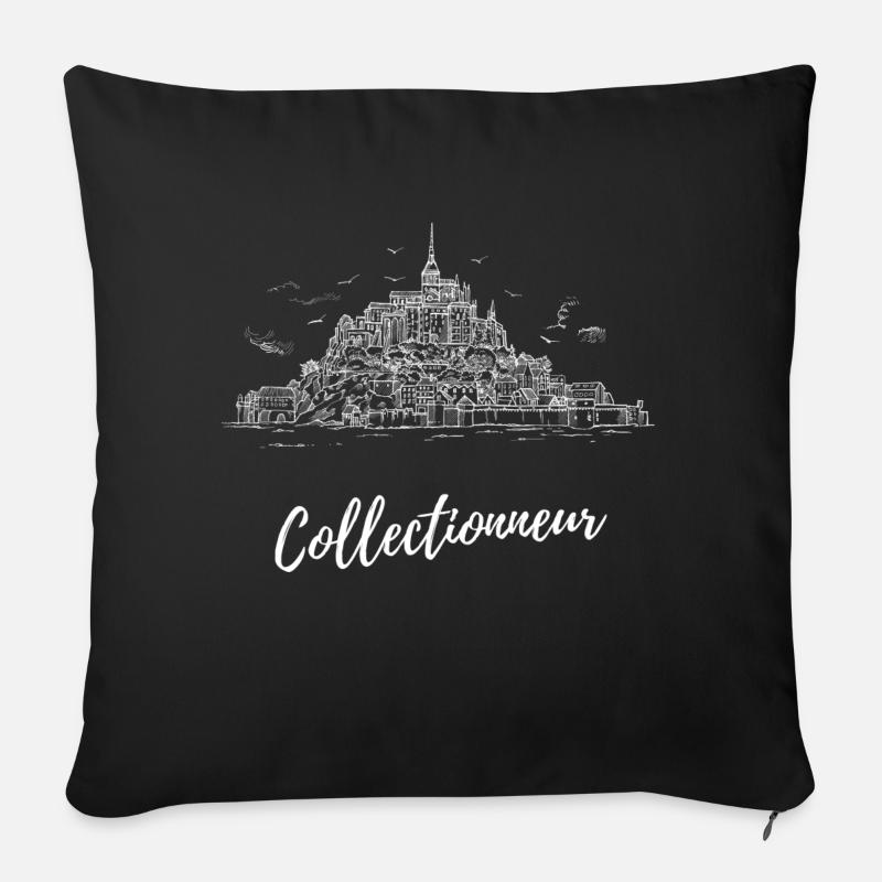 Collectionneur mont saint michel - Coussin et housse de 45 x 45 cm - noir