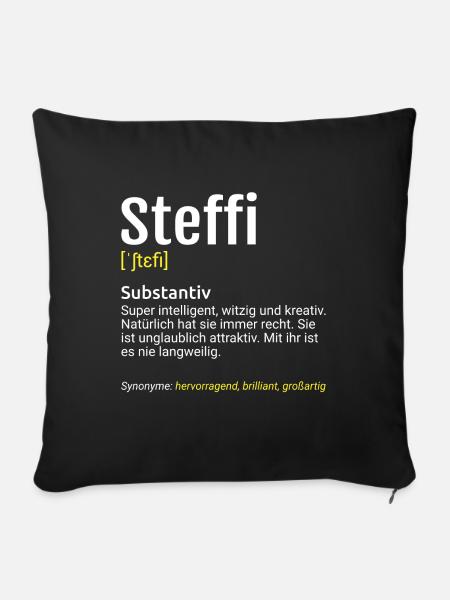 Steffi Name Definition - Sofakissen mit Füllung 45 x 45 cm - Schwarz