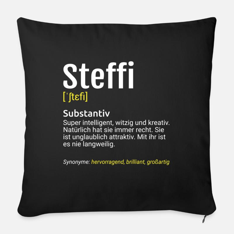 Steffi Name Definition - Sofakissen mit Füllung 45 x 45 cm - Schwarz