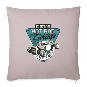 Hot Rod - Voitures de course classiques - sombre - Coussin et housse de 45 x 45 cm - taupe clair - Devant