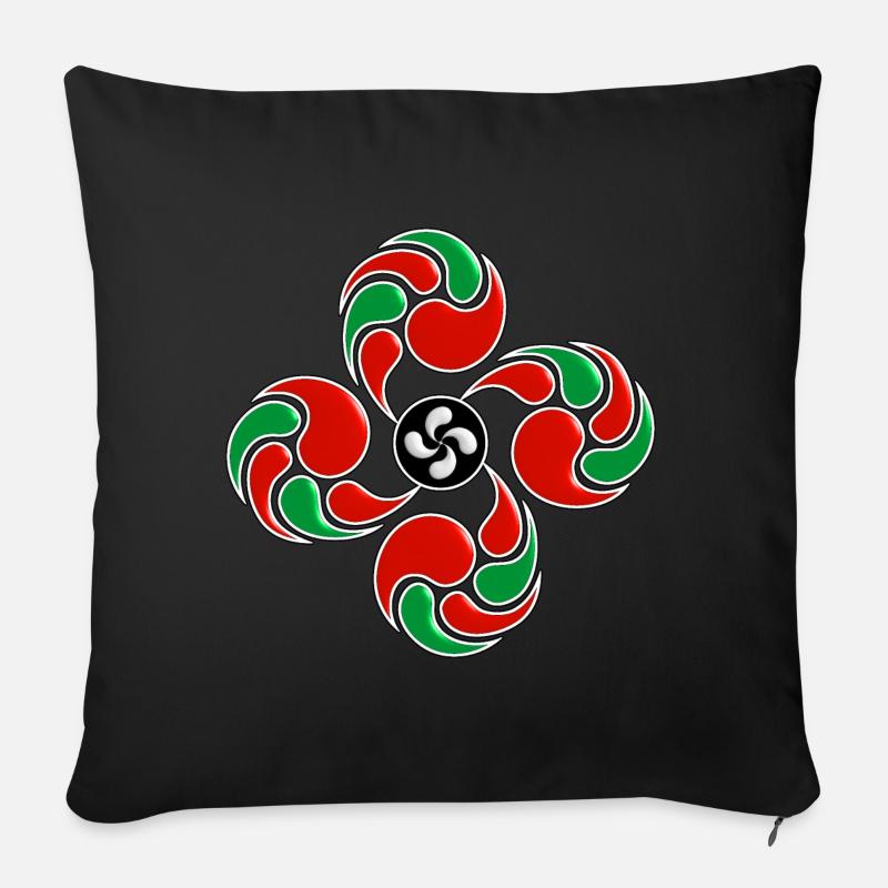 Symbole Basque, Lauburu n°2 - Coussin et housse de 45 x 45 cm - noir