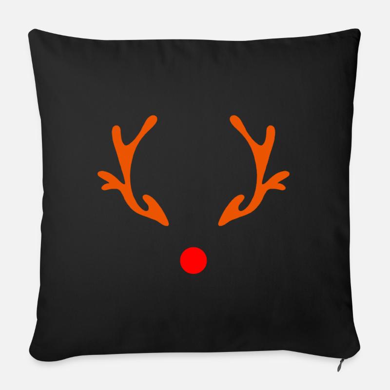 Motif de Noël de renne - Coussin et housse de 45 x 45 cm - noir