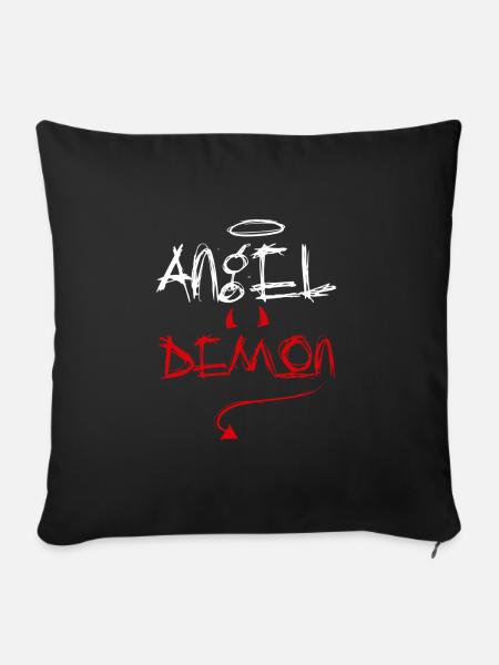 Engel und Dämon - Sofakissen mit Füllung 45 x 45 cm - Schwarz