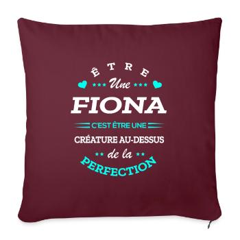 FIONA PARFAITE - NOM FIONA - Coussin et housse de 45 x 45 cm - bordeaux - Devant