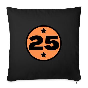 25 Vingt Cinq Cercle Orange Noir âge anniversaire - Coussin et housse de 45 x 45 cm - noir - Devant