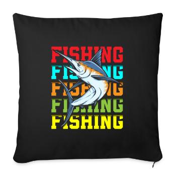 Fishermen Fishing Fishing Bait - Sofa pillow with filling 45cm x 45cm - black - Front