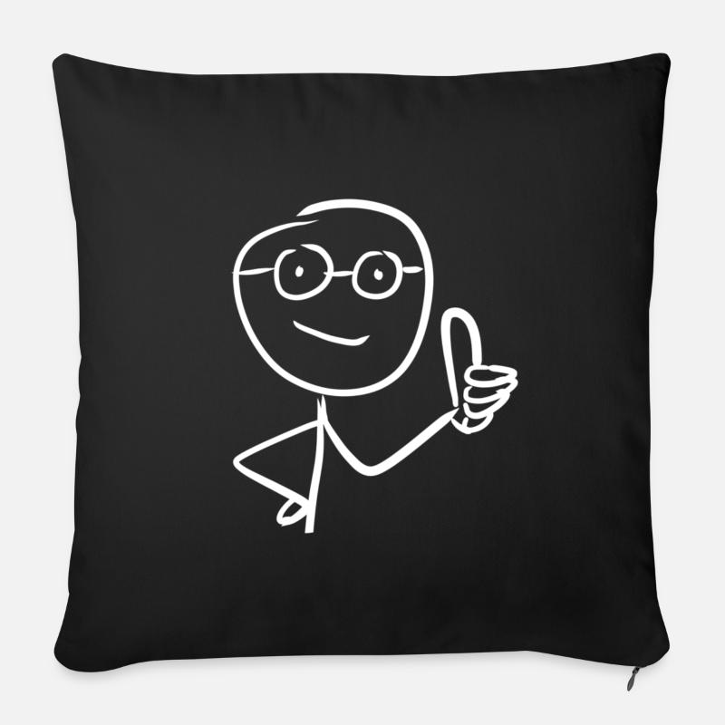 daumen hoch - Sofakissen mit Füllung 45 x 45 cm - Schwarz