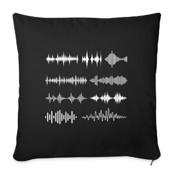 Soundwaves - Audio waves in different formats - Sofa pillow with filling 45cm x 45cm - black - Front