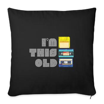 Retro Birthday VHS Cassette I’m This Old - Coussin et housse de 45 x 45 cm - noir - Devant