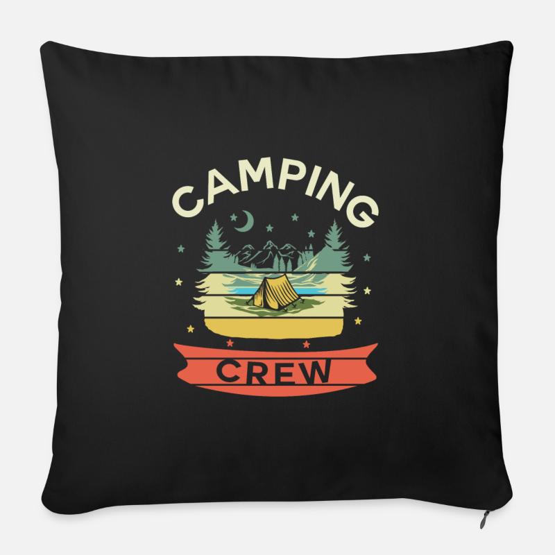 Devis camping Camping Matching Group Camping Crew - Coussin et housse de 45 x 45 cm - noir