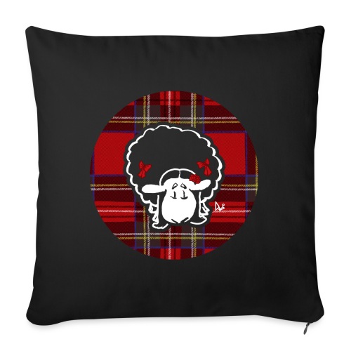 Goth Sheep Girl with tartan - Sofa pillow with filling 45cm x 45cm