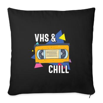 Vintage Retro Gift VHS Et Chill 90's - Coussin et housse de 45 x 45 cm - noir - Devant