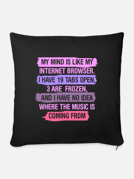 Browser Mind - Sofakissen mit Füllung 45 x 45 cm - Schwarz
