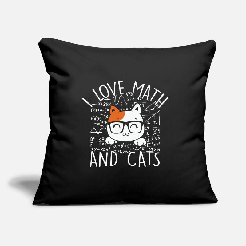 Math Quote Math Kitty Cat I Love Math And Cats Sofa pillow with filling 45cm x 45cm