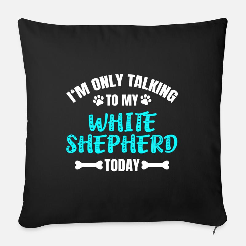 White Shepherd - Sofa pillow with filling 45cm x 45cm - black