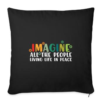 Tous les gens imaginent vivre en paix - Coussin et housse de 45 x 45 cm - noir - Devant
