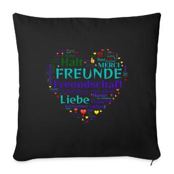 Amis - Coussin et housse de 45 x 45 cm - noir - Devant