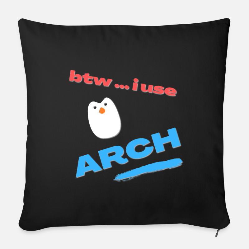 Au fait... J’utilise Arch Linux - Coussin et housse de 45 x 45 cm - noir