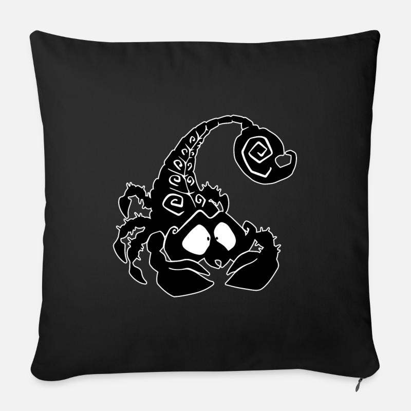 Scorpion effrayant - Coussin et housse de 45 x 45 cm - noir