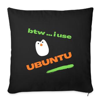 J’utilise Ubuntu - Coussin et housse de 45 x 45 cm - noir - Devant