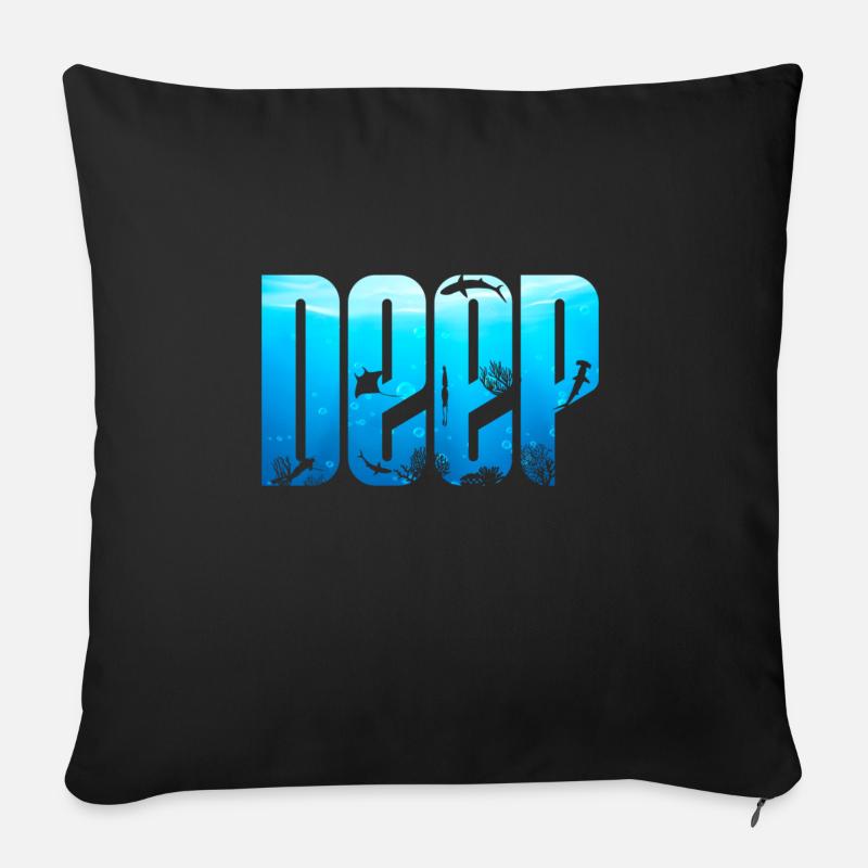 DEEP - Meeresboden - Sofakissen mit Füllung 45 x 45 cm - Schwarz
