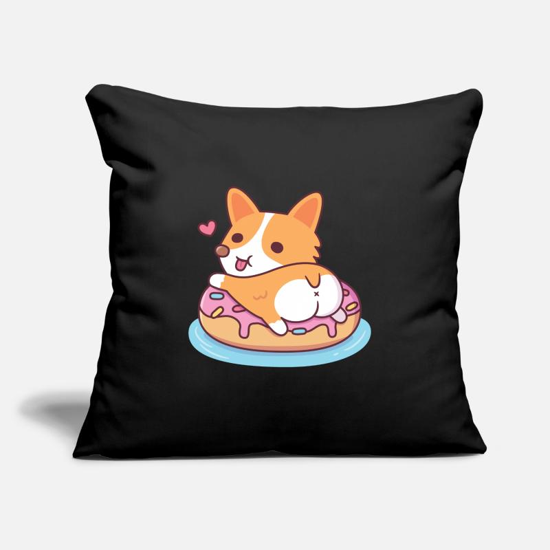 Cute Corgi Showing Butt On Donut Pool Float Sofa pillow with filling 45cm x 45cm