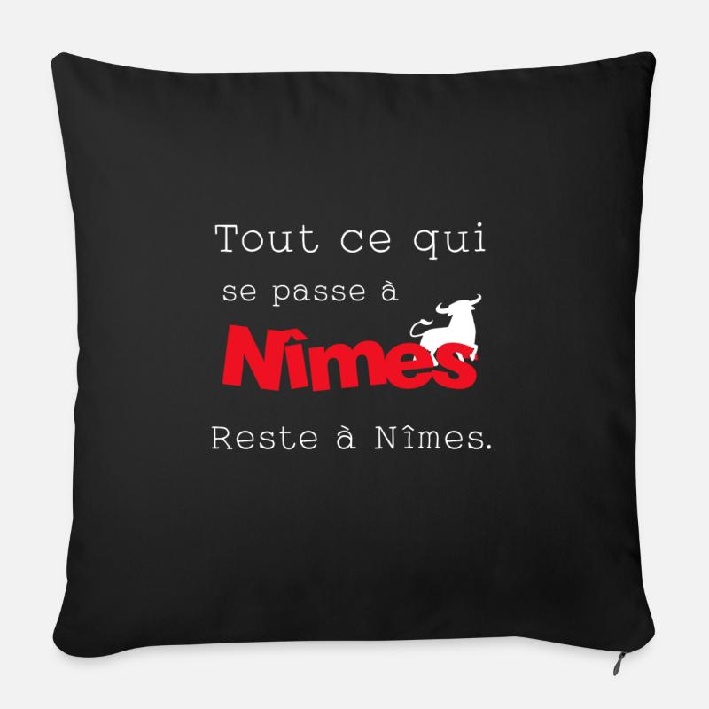Féria de Nîmes - Coussin et housse de 45 x 45 cm - noir