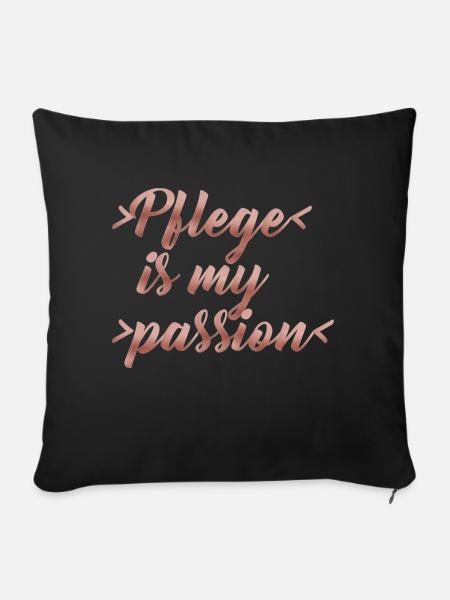 Pflege is my passion - Sofakissen mit Füllung 45 x 45 cm - Schwarz