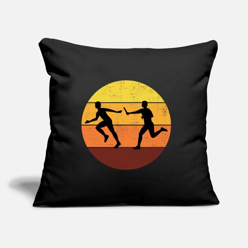 Course de relais athlète athlétisme course à pied Coussin et housse de 45 x 45 cm