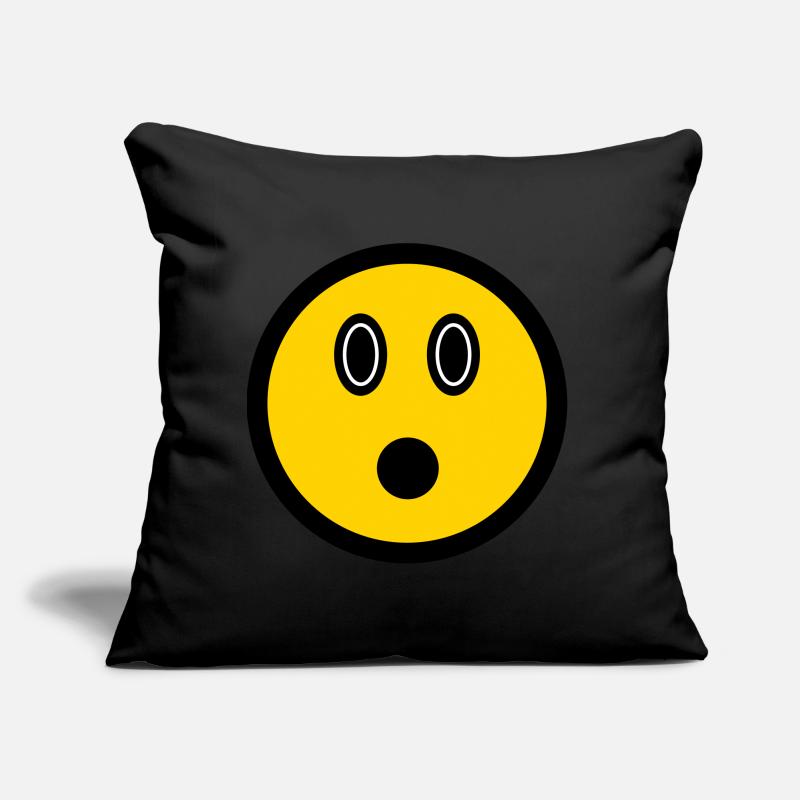 Émoticône perplexe - Symbole d’image - Stroke Face Coussin et housse de 45 x 45 cm