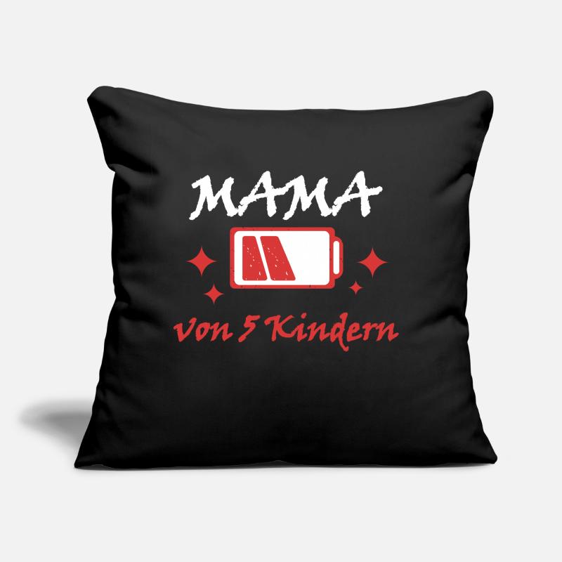 Akku leer Mama von 5 Kindern Mutter Muttertag Kind Sofakissen mit Füllung 45 x 45 cm