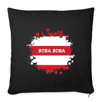 Bora Bora Klecks Flag Design - Coussin et housse de 45 x 45 cm - noir - Devant