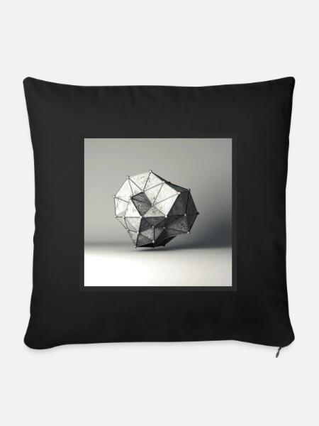 Marmorierte 3D Struktur - Sofakissen mit Füllung 45 x 45 cm - Schwarz