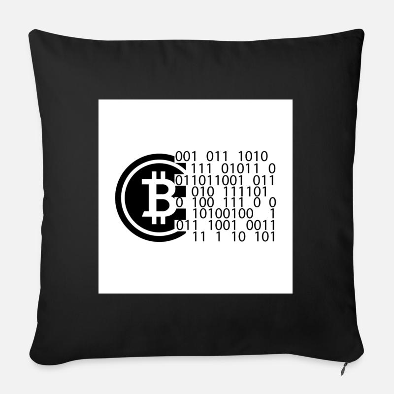 Bitcoin Code - Sofakissen mit Füllung 45 x 45 cm - Schwarz