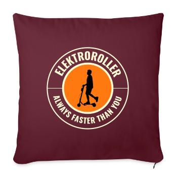 Electric Scooter Driver Motorized E-Scooter - Sofa pillow with filling 45cm x 45cm - burgundy - Front