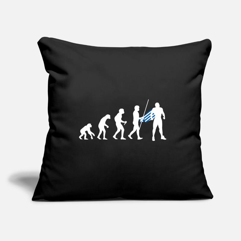 Évolution grecque Super-héros Drapeau grec Coussin et housse de 45 x 45 cm