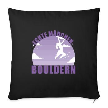 Bouldern Mädchen Hobby Boulderin Berge Geschenk - Sofakissen mit Füllung 45 x 45 cm - Schwarz - Vorne