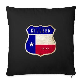 Killeen Texas Crest Flag Design - Sofa pillow with filling 45cm x 45cm - black - Front