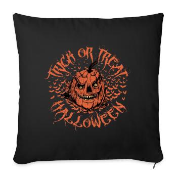 Halloween Scary Pumpkin Head - Sofa pillow with filling 45cm x 45cm - black - Front