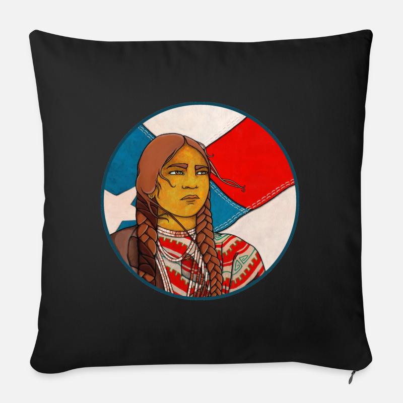 NATIVE AMERICAN - Coussin et housse de 45 x 45 cm - noir