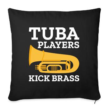 Tuba Players Kick Brass - Sofa pillow with filling 45cm x 45cm - black - Front