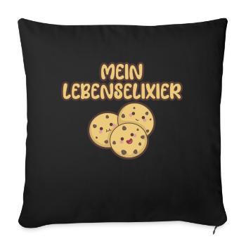 Mon élixir de vie - biscuits au chocolat - Coussin et housse de 45 x 45 cm - noir - Devant