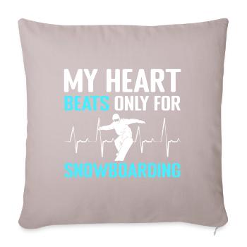 Snowboard Extreme Sport Boarder - Sofa pillow with filling 45cm x 45cm - light taupe - Front