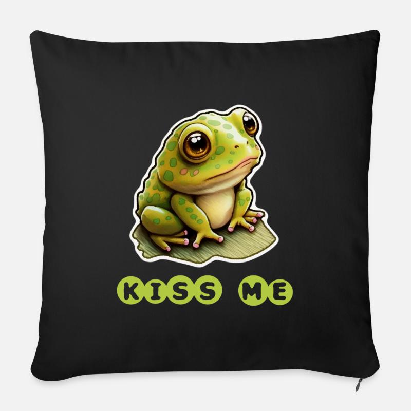 Prince grenouille - Coussin et housse de 45 x 45 cm - noir