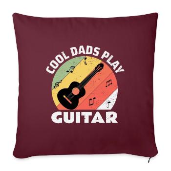 Guitariste acoustique Guitariste Papa Fête des pères - Coussin et housse de 45 x 45 cm - bordeaux - Devant