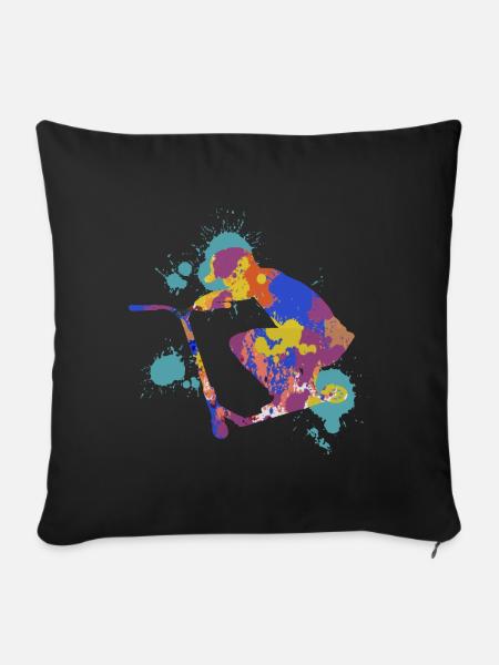 Scooter trick - Sofakissen mit Füllung 45 x 45 cm - Schwarz