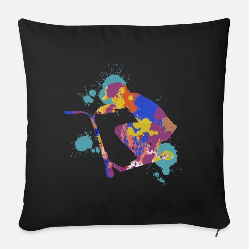 Scooter trick - Sofakissen mit Füllung 45 x 45 cm - Schwarz