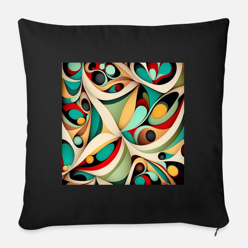 Modern Abstract Pattern - Sofa pillow with filling 45cm x 45cm - black