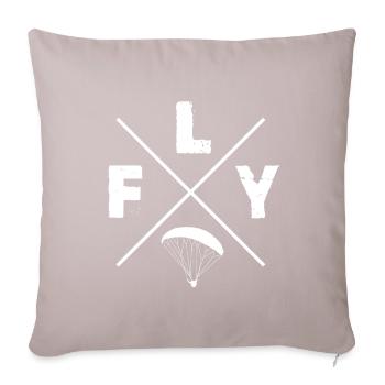 FLY parapente blanc - Coussin et housse de 45 x 45 cm - taupe clair - Devant